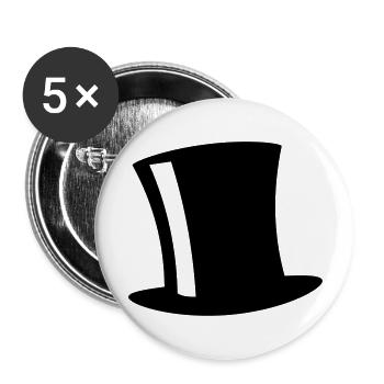 Top Hat - Buttons groß 56 mm (5er Pack) - Weiß - Vorne