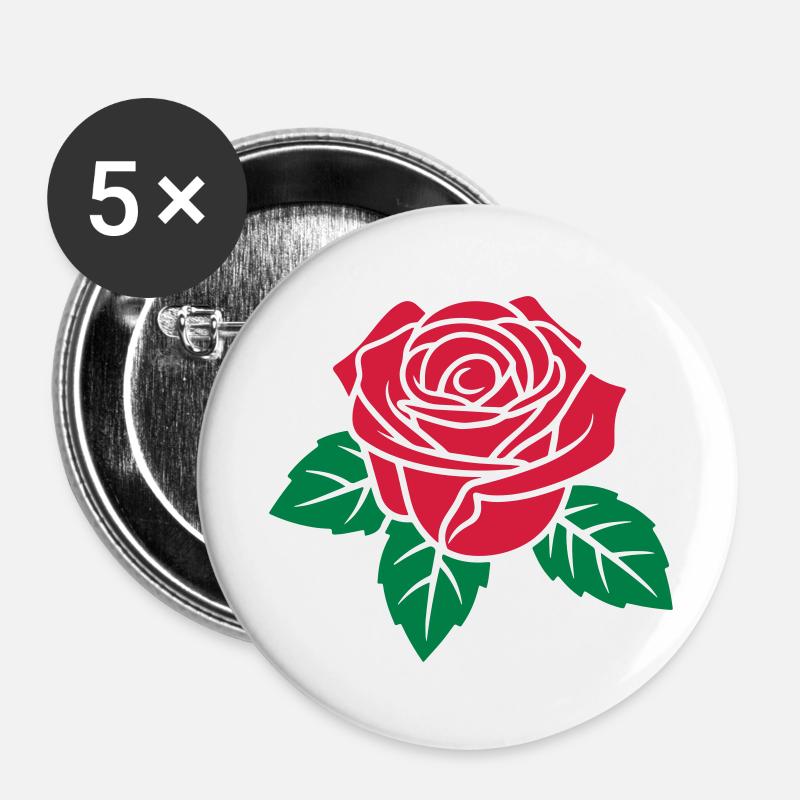 rose_logo - Buttons large 2.2''/56 mm (5-pack) - white