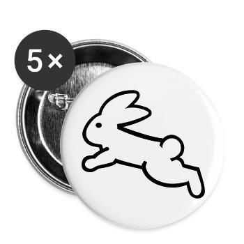 Lièvre - Lot de 5 grands badges (56 mm) - blanc - Devant