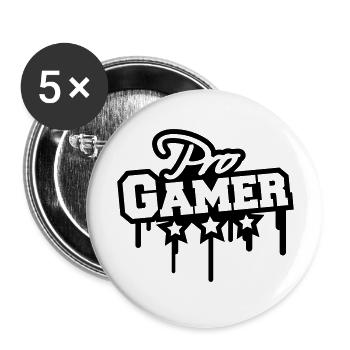 Pro Gamer Graffiti - Buttons groß 56 mm (5er Pack) - Weiß - Vorne