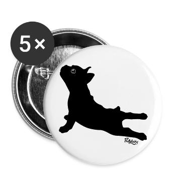 Aphrodite | Französische Bulldogge - Buttons groß 56 mm (5er Pack) - Weiß - Vorne
