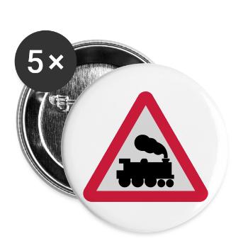 Trains - Buttons large 2.2''/56 mm (5-pack) - white - Front
