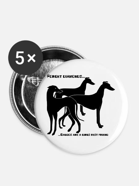forget_diamonds..Galgos - Buttons groß 56 mm (5er Pack) - Weiß