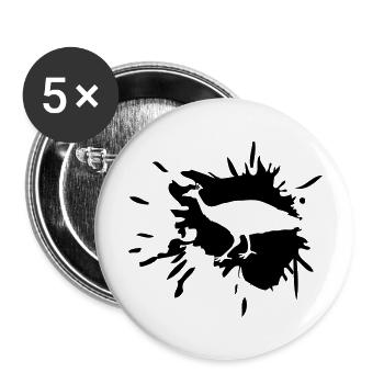 dab dripping graffiti paint splatter bird silho - Buttons large 2.2''/56 mm (5-pack) - white - Front