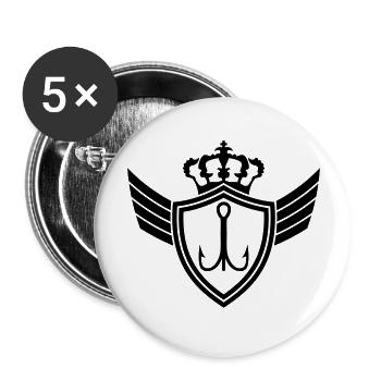 Fishhook Blazon - Lot de 5 grands badges (56 mm) - blanc - Devant