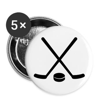 Eishockey - Buttons groß 56 mm (5er Pack) - Weiß - Vorne