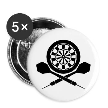 Darts Board Logo - Lot de 5 grands badges (56 mm) - blanc - Devant
