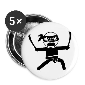 ninja_f1 - Lot de 5 grands badges (56 mm) - blanc - Devant