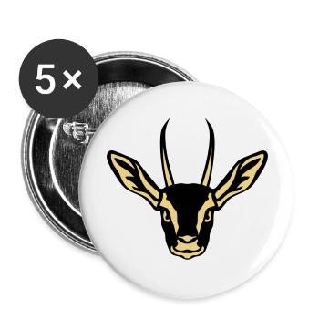 gazelle animaux sauvage 1010 - Lot de 5 grands badges (56 mm) - blanc - Devant