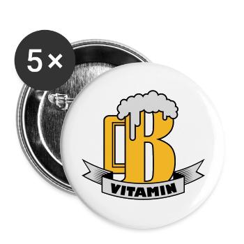 B vitamin - Buttons large 2.2''/56 mm (5-pack) - white - Front