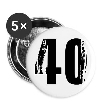 40 - Nummer - Buttons groß 56 mm (5er Pack) - Weiß - Vorne
