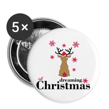 Jour de Noël - Lot de 5 grands badges (56 mm) - blanc - Devant