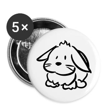 Hase - Buttons groß 56 mm (5er Pack) - Weiß - Vorne