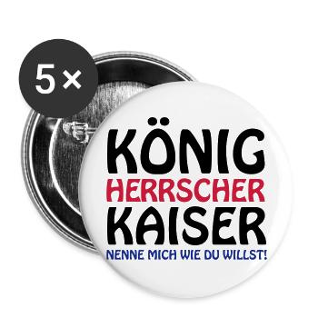 koenig_kaiser3 - Buttons groß 56 mm (5er Pack) - Weiß - Vorne
