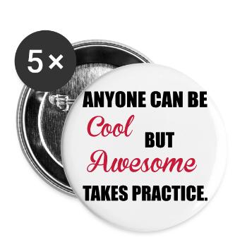 Awesome - Lot de 5 grands badges (56 mm) - blanc - Devant