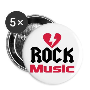 musique - Lot de 5 grands badges (56 mm) - blanc - Devant