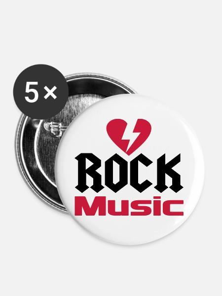 musik - Buttons groß 56 mm (5er Pack) - Weiß