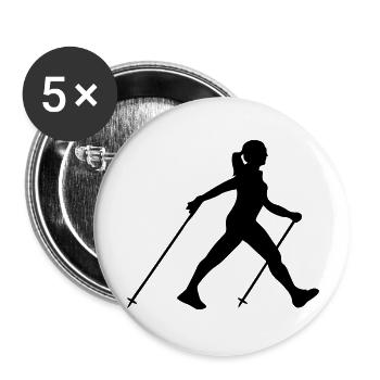 Nordic walking - Buttons groß 56 mm (5er Pack) - Weiß - Vorne