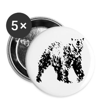 Ours polaire - Lot de 5 grands badges (56 mm) - blanc - Devant