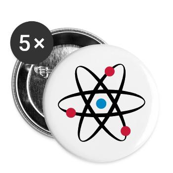big bang atome physik - Buttons groß 56 mm (5er Pack) - Weiß - Vorne