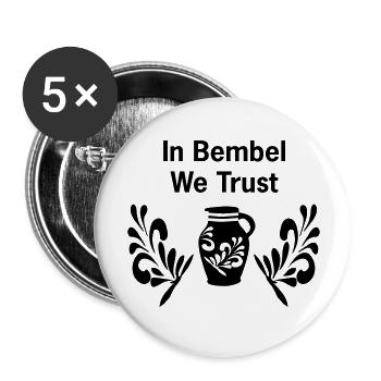 In Bembel we Trust | Frankfurt Motive - Buttons groß 56 mm (5er Pack) - Weiß - Vorne