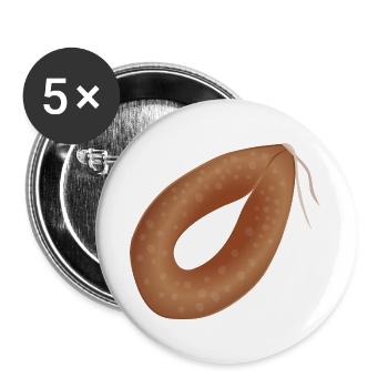 Ringwurst - Buttons groß 56 mm (5er Pack) - Weiß - Vorne