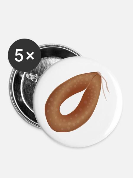 Ringwurst - Buttons groß 56 mm (5er Pack) - Weiß