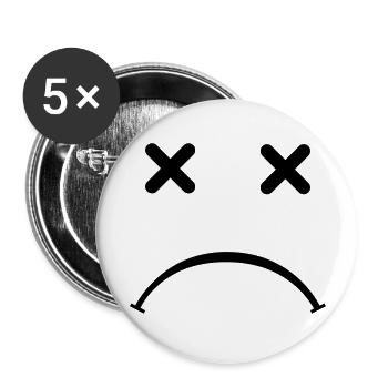 Sad Smiley - After Party - Buttons large 2.2''/56 mm (5-pack) - white - Front