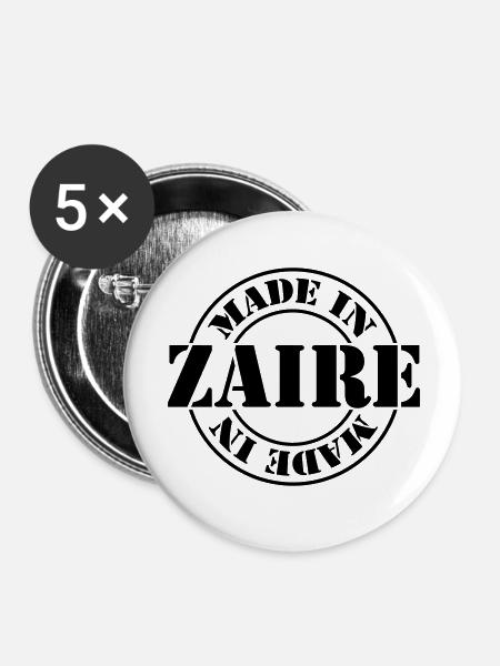 made in zaire m1k2 - Buttons groß 56 mm (5er Pack) - Weiß