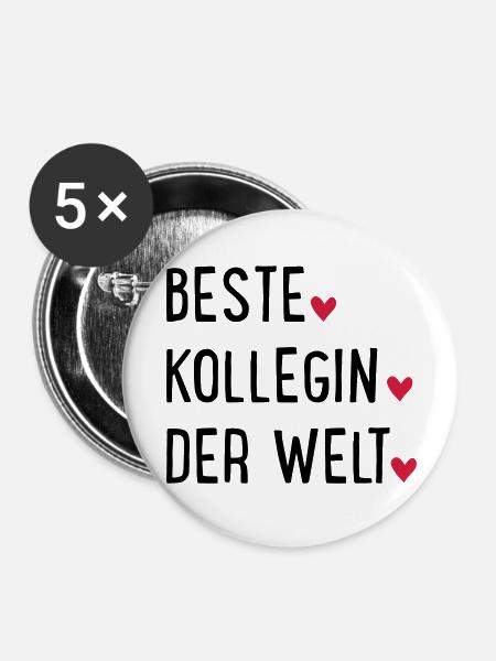 Kollegin - Buttons groß 56 mm (5er Pack) - Weiß