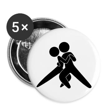 Tango dancer - Buttons large 2.2''/56 mm (5-pack) - white - Front