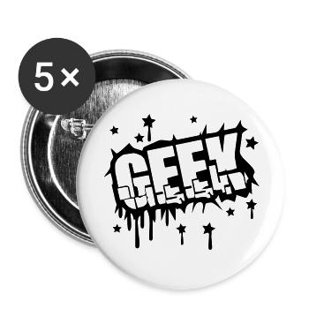 Geek Zerbrochenes Graffiti Design - Buttons groß 56 mm (5er Pack) - Weiß - Vorne