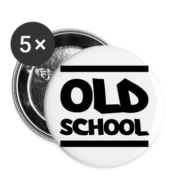 old_school1 - Buttons groß 56 mm (5er Pack) - Weiß - Vorne