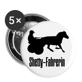 Shetty-Fahrerin Minitraber Shettytraber - Buttons groß 56 mm (5er Pack) - Weiß - Vorne