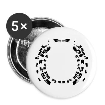 Kreis Muster Rund Rahmen Umrandung - Buttons groß 56 mm (5er Pack) - Weiß - Vorne