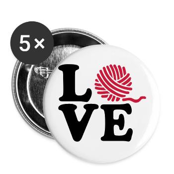 Tricoter - Lot de 5 grands badges (56 mm) - blanc - Devant