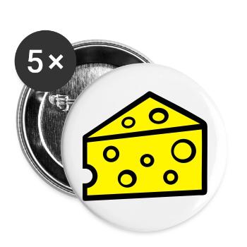 Käse - Buttons groß 56 mm (5er Pack) - Weiß - Vorne