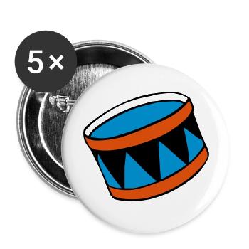 drums - Trommel - Buttons groß 56 mm (5er Pack) - Weiß - Vorne