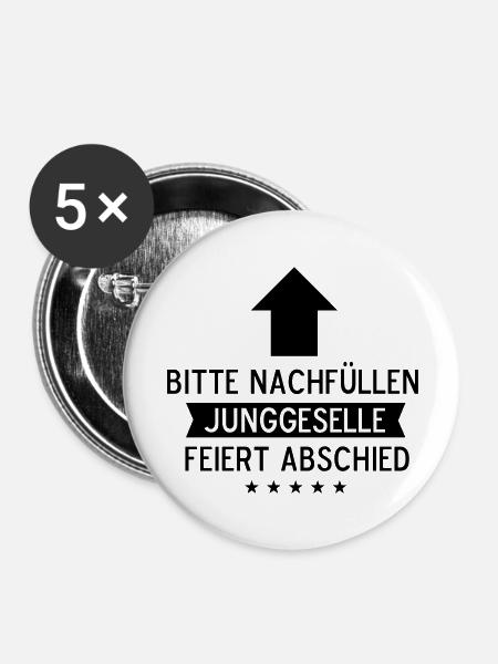 bitte_nachfuellen_f1 - Buttons groß 56 mm (5er Pack) - Weiß