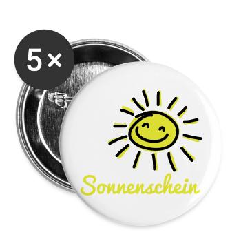 Sonnenschein - Buttons groß 56 mm (5er Pack) - Weiß - Vorne