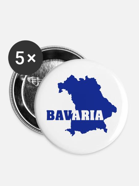 Bavaria (ID: 002007) - Buttons groß 56 mm (5er Pack) - Weiß