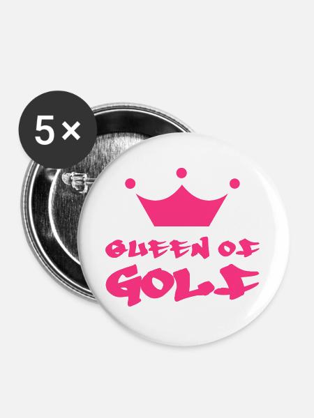 Queen of Golf - Buttons groß 56 mm (5er Pack) - Weiß