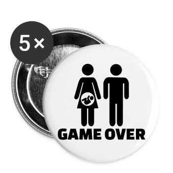 Bébé - Lot de 5 grands badges (56 mm) - blanc - Devant