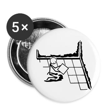 Fliesenleger - Buttons groß 56 mm (5er Pack) - Weiß - Vorne