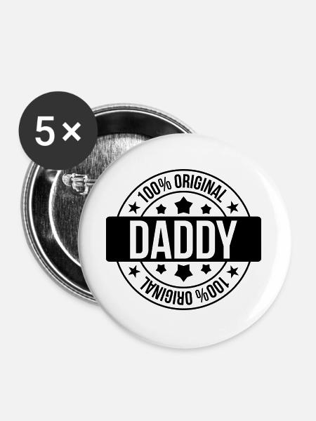 Daddy - Buttons groß 56 mm (5er Pack) - Weiß