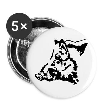 wildschwein - Buttons groß 56 mm (5er Pack) - Weiß - Vorne
