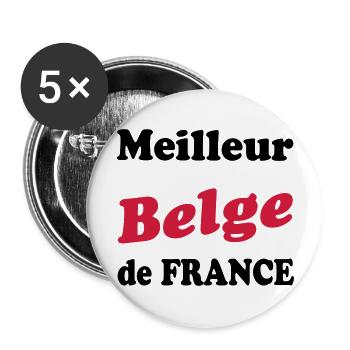 Meilleur belge de France 222 - Buttons large 2.2''/56 mm (5-pack) - white - Front