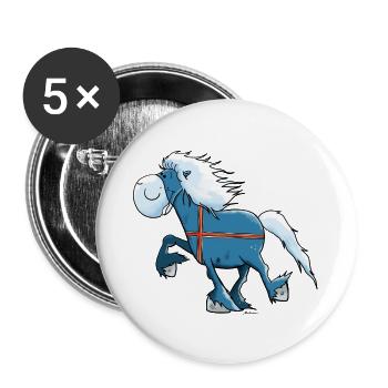 Drôle Cheval Islandais - Lot de 5 grands badges (56 mm) - blanc - Devant