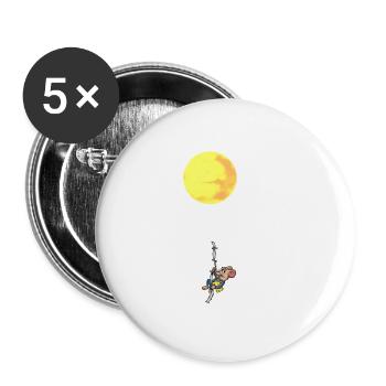 Rodent Mouse Mountaineer Mountains Rock Climbing Mountain - Buttons large 2.2''/56 mm (5-pack) - white - Front