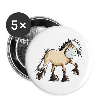 Nele der Norweger - Buttons groß 56 mm (5er Pack) - Weiß - Vorne